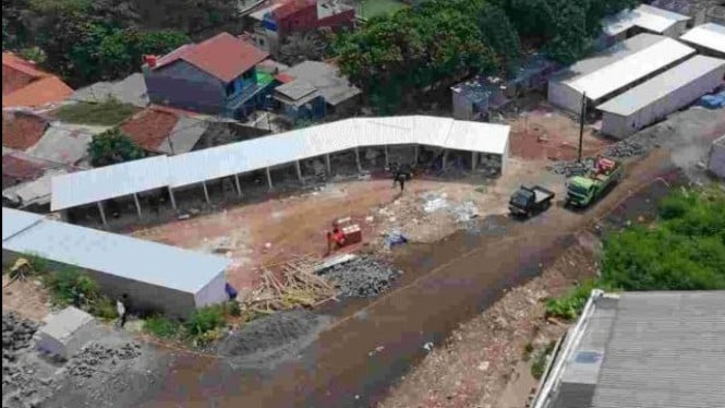 Proses pembangunan Sentra Fauna di Lenteng Agung Jaksel