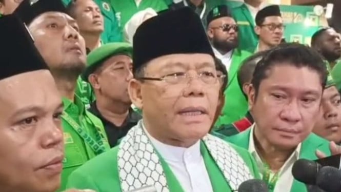 Mardiono di lokasi Muktamar X PPP, Ancol, Jakut.