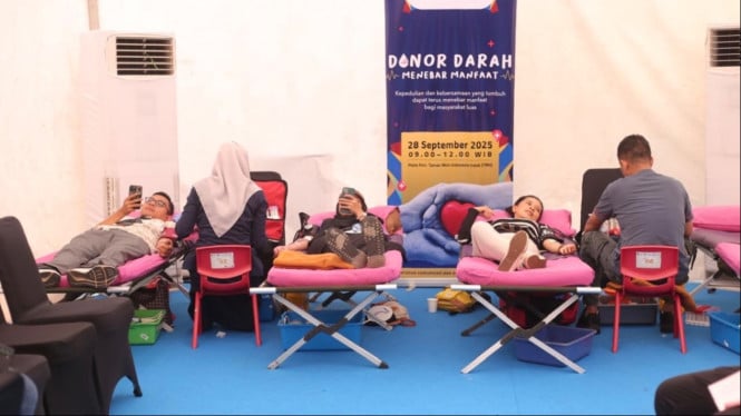 Bakti sosial donor darah yang digelar Kementerian Komdigi