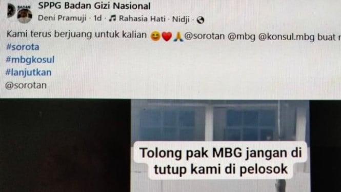 Tangkapan layar FB SPPG Badan Gizi Nasional.
