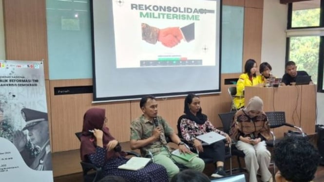 Seminar 'Arus Balik Reformasi TNI di Tengah Krisis Demokrasi'.