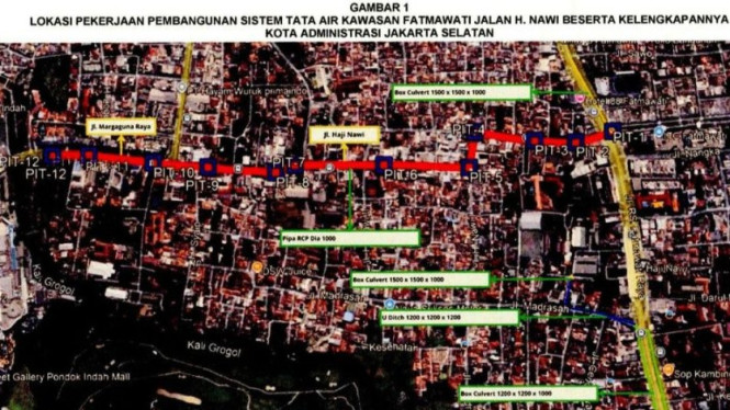 Pekerjaan Pembangunan Sistem Tata Air di Fatmawati Jalan H Nawi.