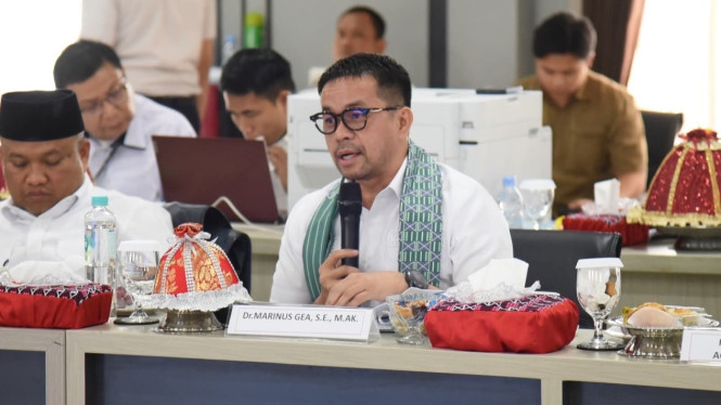 Anggota Komisi XIII DPR RI, Marinus Gea, saat kunjungan kerja reses ke Morowali, Sulawesi Tengah