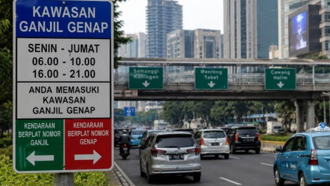 Ilustrasi aturan ganjil genap di Jakarta.