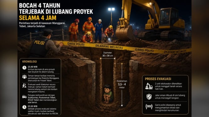 Ilustrasi Bocah di Tebet Jatuh ke Lubang Proyek