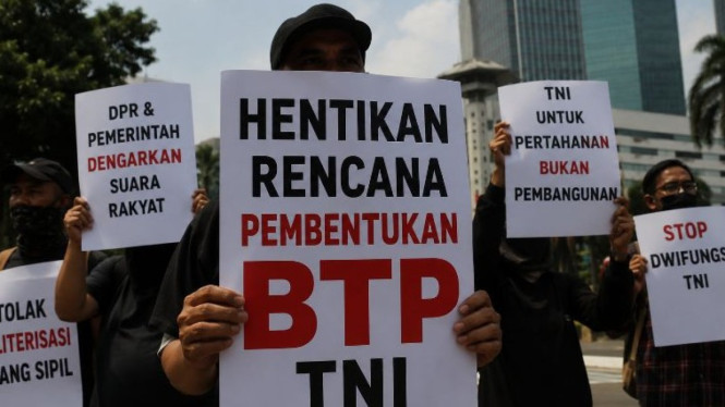 Ilustrasi aksi minta hentikan rencana pembentukan BTP.