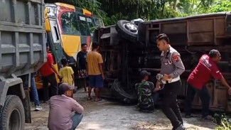 19 Santri di Magelang Luka-luka Akibat Bus yang Ditumpanginya Terguling