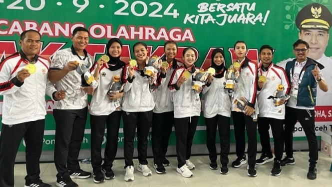 Kontingen Jawa Tengah meraih medali emas Sepak Takraw PON XXI