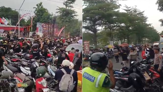 Perang batu di depan KPU Pekalongan