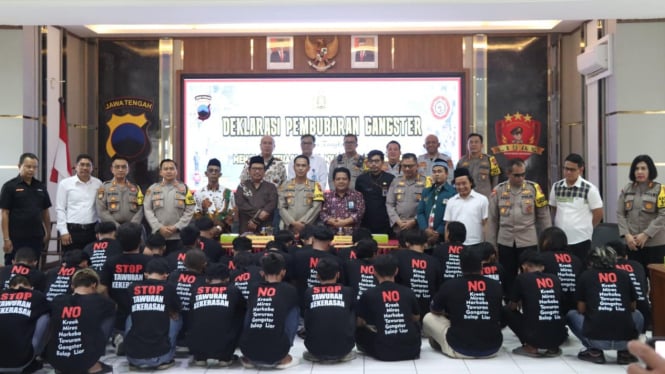 Polrestabes Semarang deklarasi pembubaran gangster