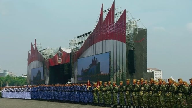 Peringatan HUT ke-79 TNI di Silang Monas Jakarta