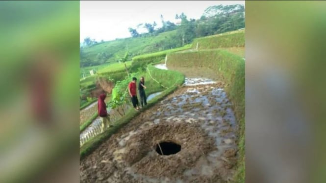 Fenomena lubang misterius di Blitar, Jawa Timur.