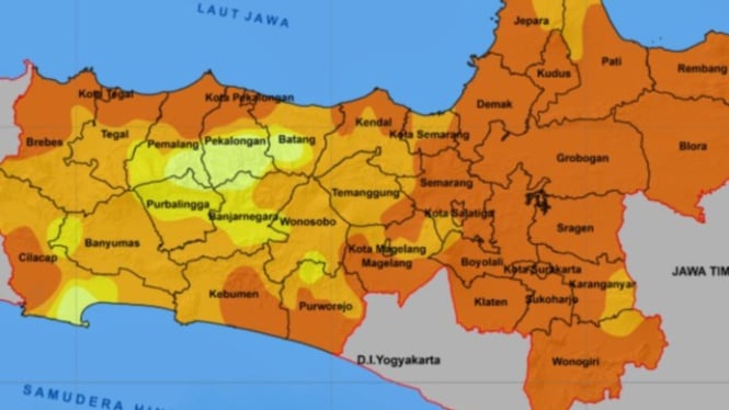 Peta Prediksi Cuaca Jateng Juni 2025