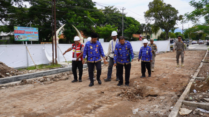 Pembangunan Taman Mangkubumi di Sragen.