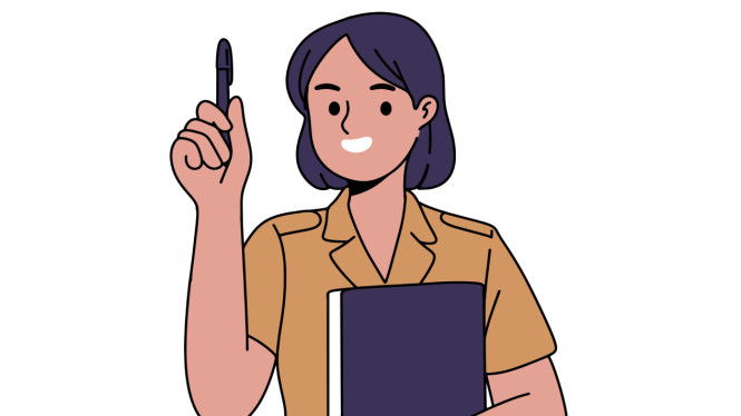 Ilustrasi dosen, guru, pns.