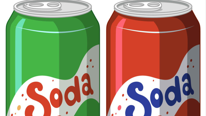 Ilustrasi soda, minuman soda.
