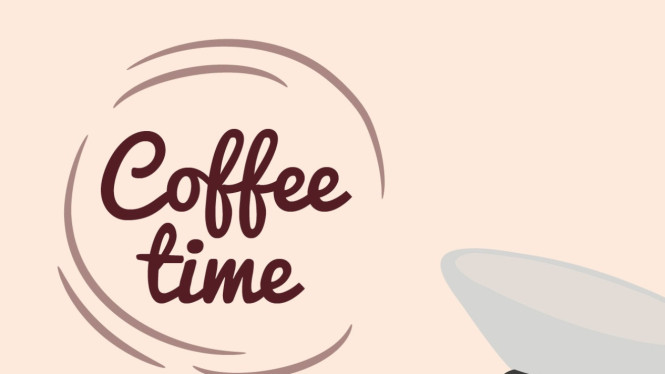 Ilustrasi kopi, kopi, minuman kopi