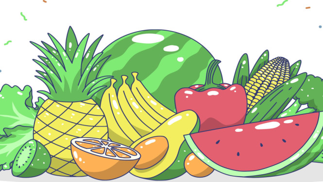Ilustrasi buah, buah-buahan