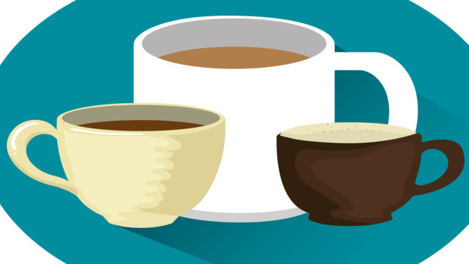 Ilustrasi kopi, teh, minumn kopi, minuman teh