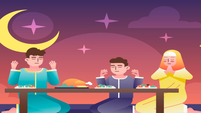Ilustrasi buka puasa, iftar, ngabuburit