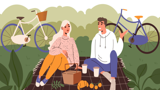 Ilustrasi ngabuburit, piknik