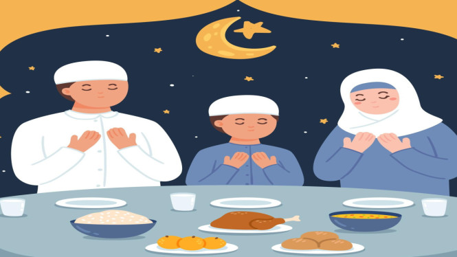 Ilustrasi sahur, buka puasa, ifftar
