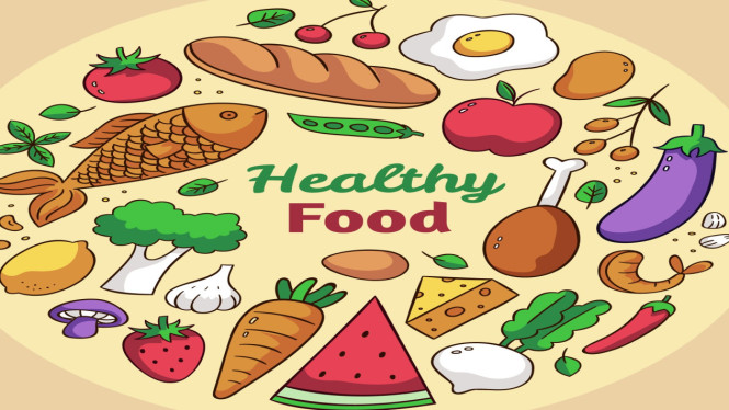 Ilustrasi MBG, Makanan sehat, Makanan