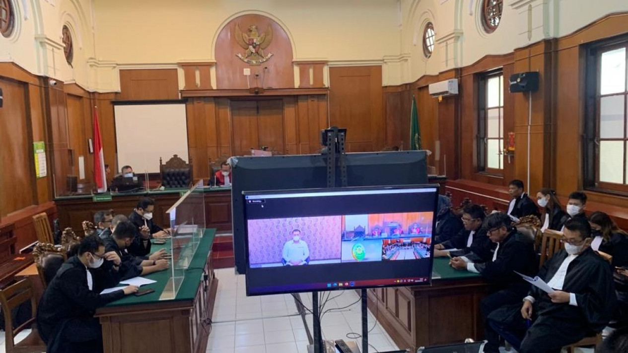 Suasana sidang Tragedi Kanjuruhan di PN Surabaya
