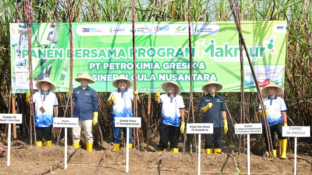 Panen Tebu Program Makmur di Mojokerto