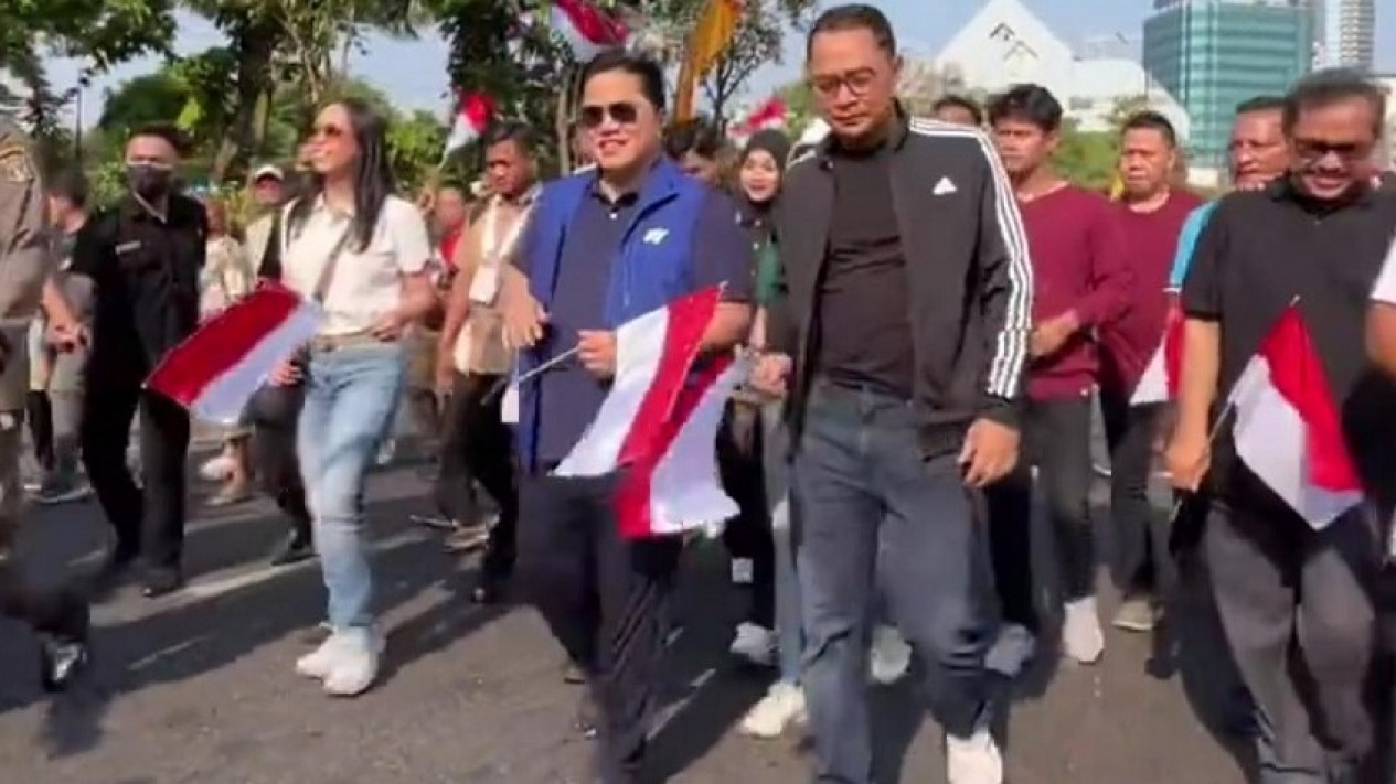 Ketua Umum PSSI Erick Thohir di Surabaya