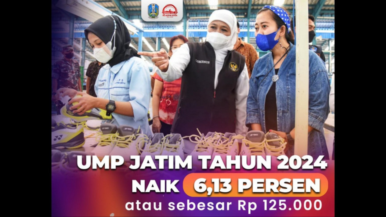 Foto UMP Jatim 2024 Naik 6 13 Persen Sesuai Variabel Pertumbuhan Ekonomi   655c1572ac548 Ump Jatim Tahun 2024 Baik 613 Persen Jatim 