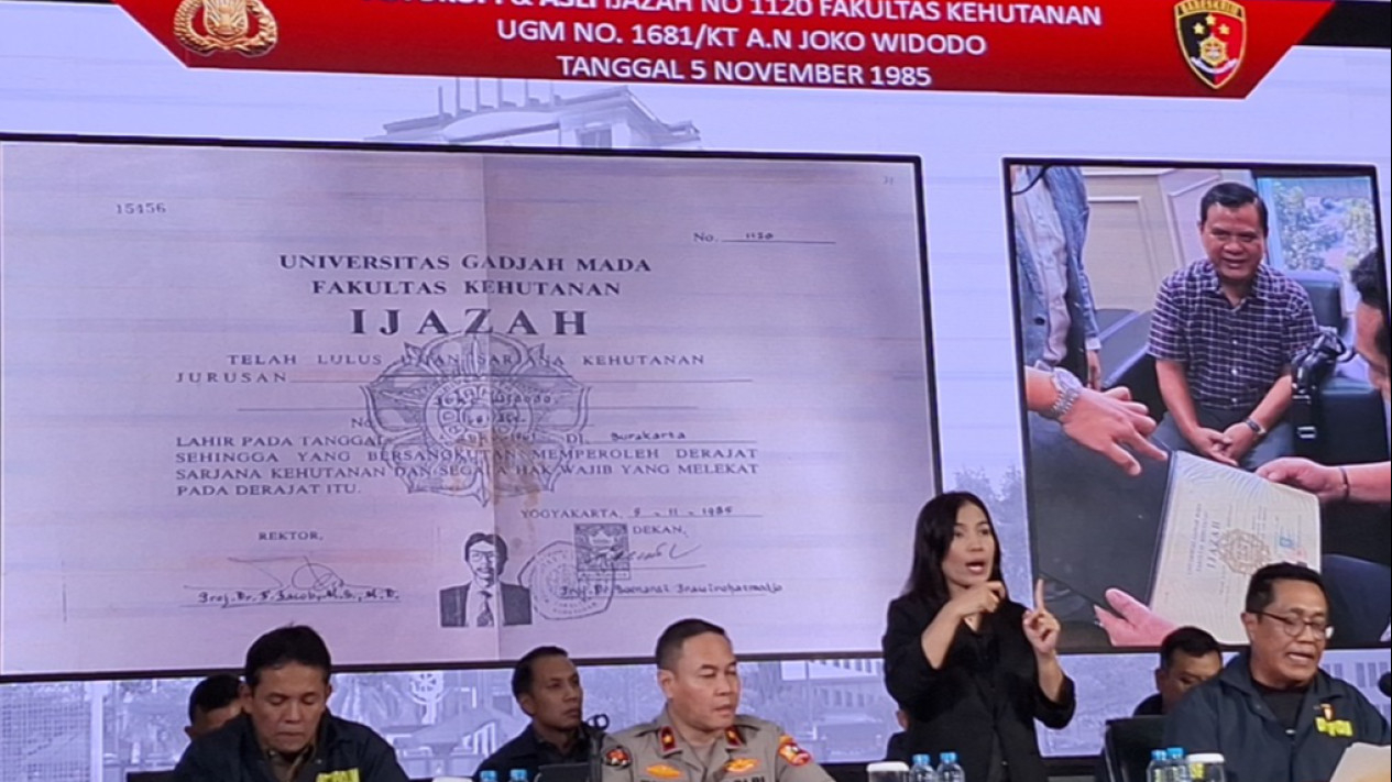 Bareskrim Polri menyatakan ijazah milik Jokowi asli hasil uji laboratorium forensik.
