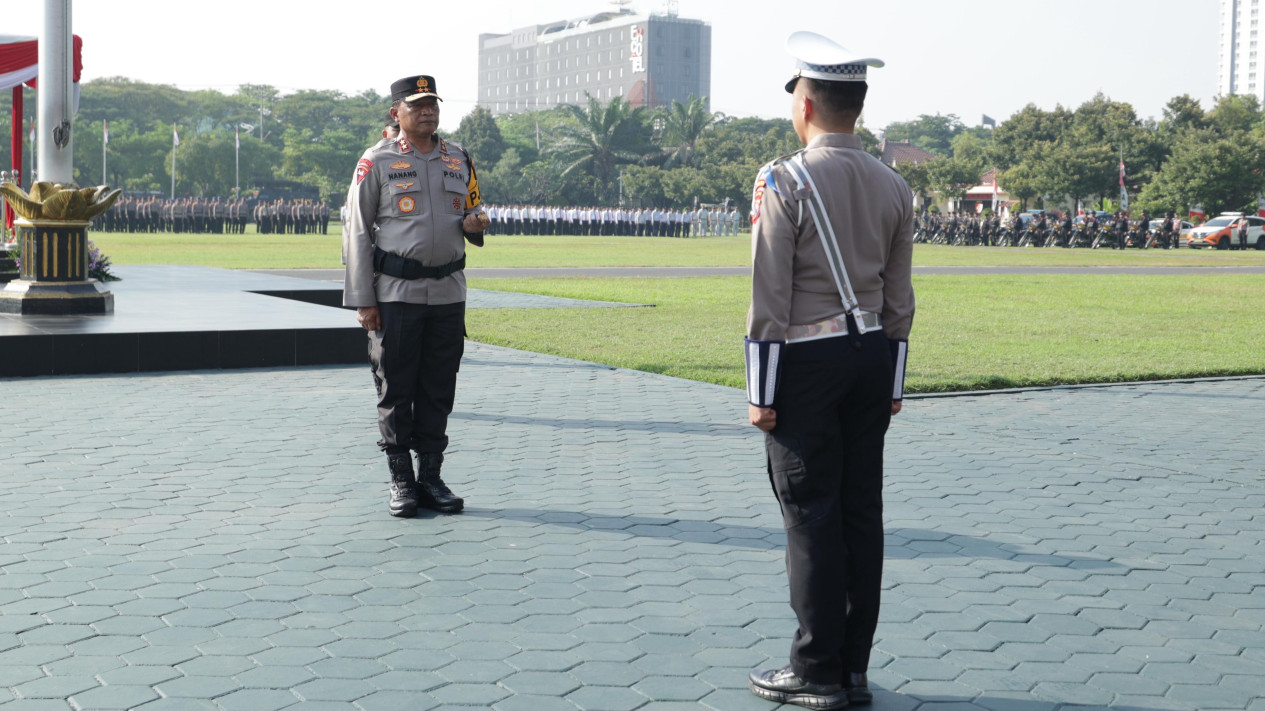 Apel Operasi Patuh Semeru 2025 di Markas Polda Jatim.