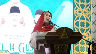 Tangkapan layar sambutan Yenny Wahid di cara Haul Gus Dur. Tangkapan layar sambutan Yenny Wahid di cara Haul Gus Dur.