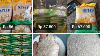 Beras SPHP yang dijual melebihi HET melalui marketplace.