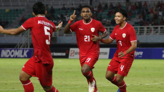 Pemain Indonesia berselebrasi usai gol di Piala AFF U-19. Pemain Indonesia berselebrasi usai gol di Piala AFF U-19.