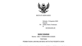 Kini Ada Jam Malam di Sidoarjo, para Pelajar Jangan Berkeliaran