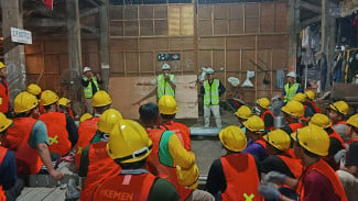 Ratusan Santri Ponpes Lirboyo Kediri Dilatih Kementerian PU Teknik Konstruksi