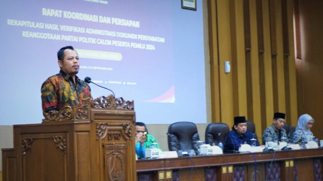 KPU Jatim Rakor Verifikasi Partai Politik Peserta Pemilu 2024