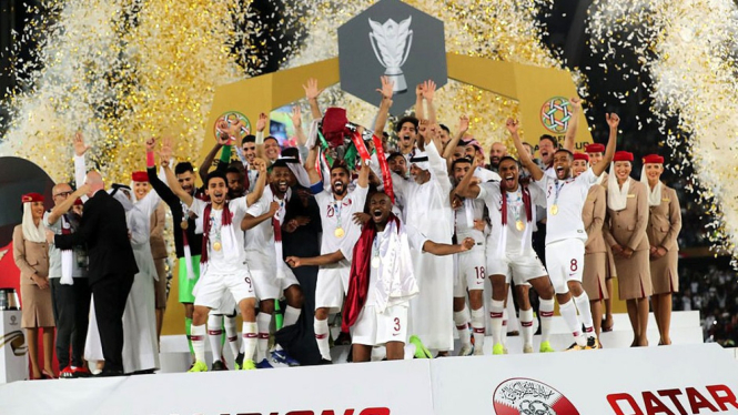 Timnas Qatar saat Juara Piala Asia 2019