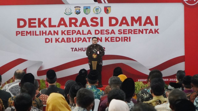 Suasana deklarasi damai Pilkades serentak Kabupaten Kediri