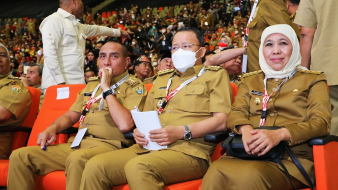 Momen Khofifah hadiri acara Rakornas Kepala Daerah dan Forkopimda