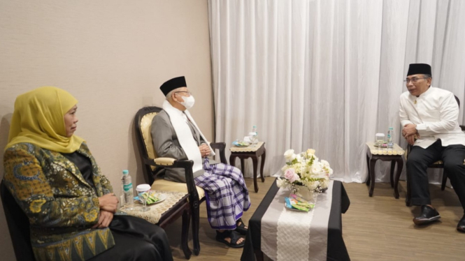 Wapres Ma'ruf Amin bersama Gubernur Jawa Timur dan Ketum PBNU