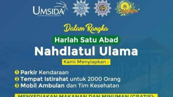 Poster pengumuman Muhammadiyah terkait fasilitas bagi nahdliyin