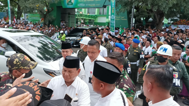 Prabowo saat di lokasi peringatan 1 Abad NU