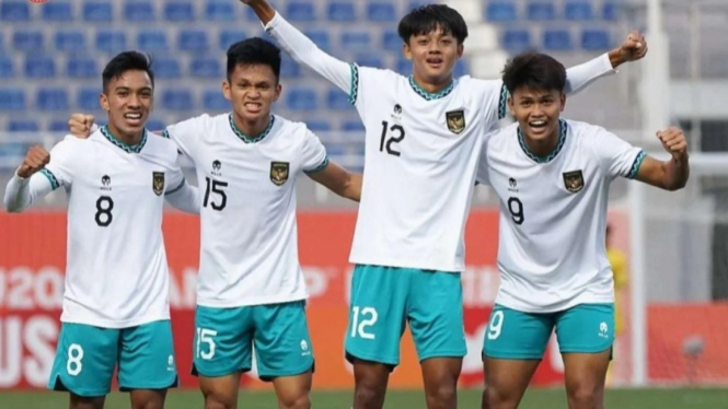 Timnas Indonesia U 20 rayakan gol
