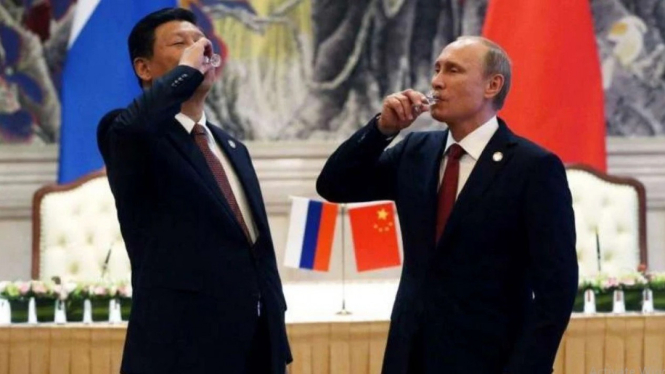 Presiden China, Xi Jinping dan Presiden Rusia Vladimir Putin