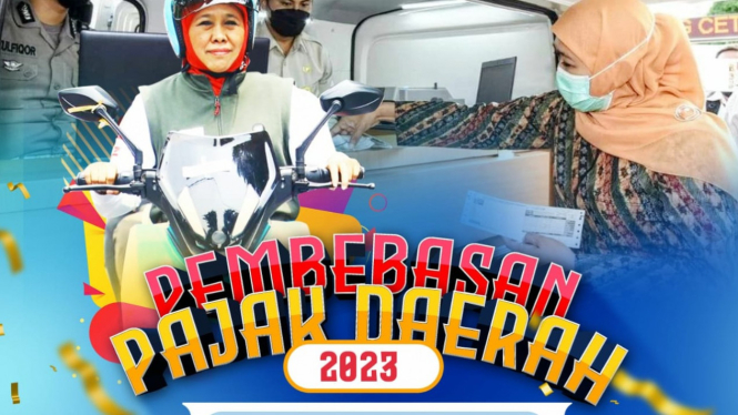 Potongan Poster Pemutihan Pajak Kendaraan 2023 oleh Gubernur Jatim