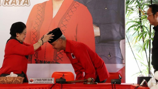 Megawati saat mendaulat Ganjar Maju Capres di Pilpres 2024