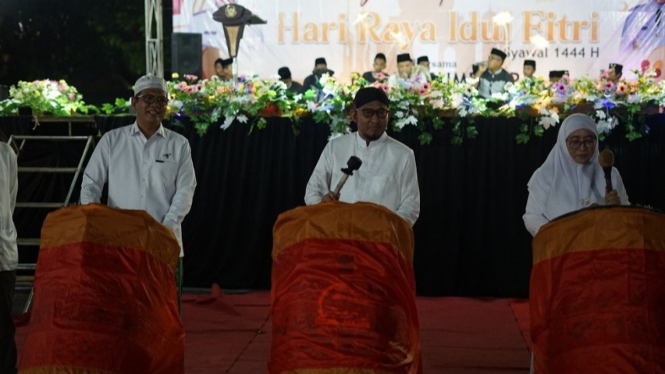 Bupati, Wakil Bupati dan Ketua DPRD Sumenep saat Gema Takbir